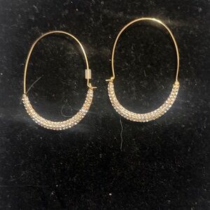 Elegant Gold Hoop Earrings with Crystals